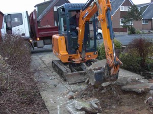 Where possible  we will use a digger and bobcat.